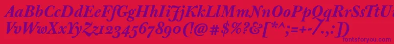 Шрифт JbaskervilletextBolditalic – фиолетовые шрифты на красном фоне