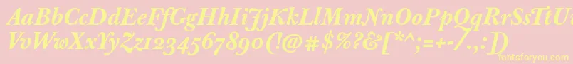 JbaskervilletextBolditalic Font – Yellow Fonts on Pink Background