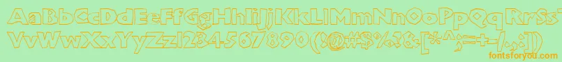 Chunboh Font – Orange Fonts on Green Background