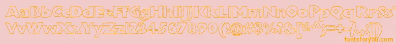 Chunboh-Schriftart – Orangefarbene Schriften auf rosa Hintergrund