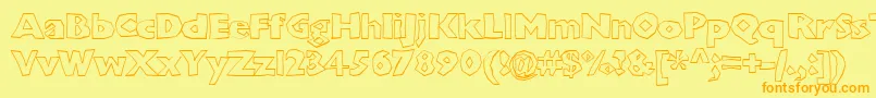 Chunboh Font – Orange Fonts on Yellow Background