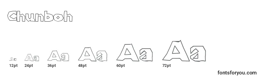Chunboh Font Sizes