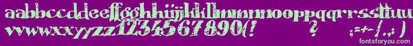 Scrubble Font – Green Fonts on Purple Background