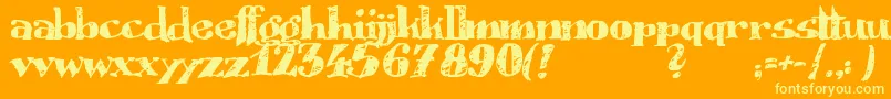 Scrubble Font – Yellow Fonts on Orange Background