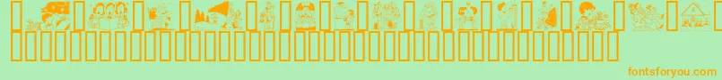 GeComicalChristmas Font – Orange Fonts on Green Background