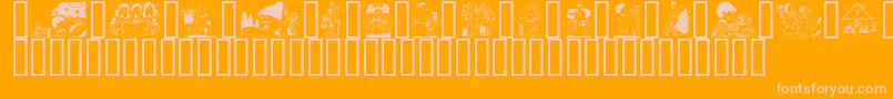 GeComicalChristmas Font – Pink Fonts on Orange Background