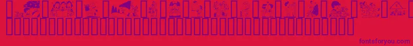 GeComicalChristmas Font – Purple Fonts on Red Background
