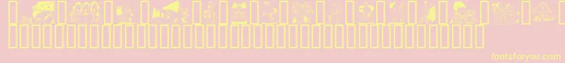 GeComicalChristmas Font – Yellow Fonts on Pink Background