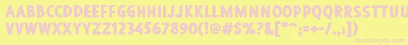 Blackore Font – Pink Fonts on Yellow Background