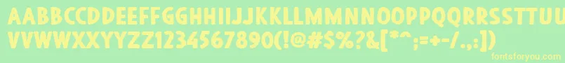 Blackore Font – Yellow Fonts on Green Background