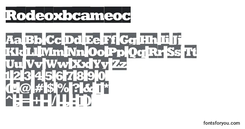Schriftart Rodeoxbcameoc – Alphabet, Zahlen, spezielle Symbole