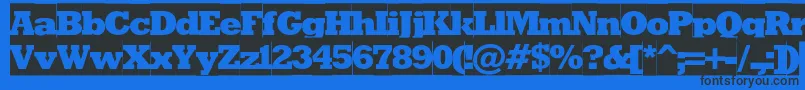 Rodeoxbcameoc Font – Black Fonts on Blue Background