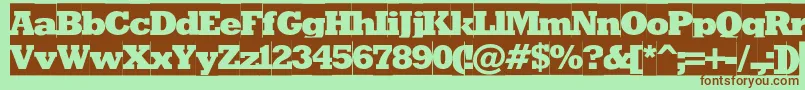 Rodeoxbcameoc Font – Brown Fonts on Green Background