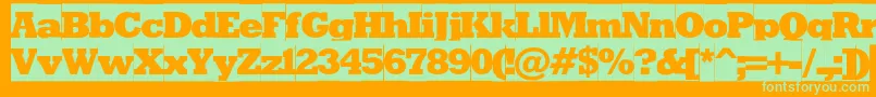 Rodeoxbcameoc Font – Green Fonts on Orange Background