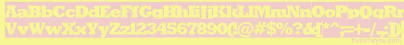 Rodeoxbcameoc Font – Pink Fonts on Yellow Background