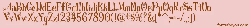 Шрифт Curlystars – коричневые шрифты на розовом фоне