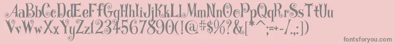 Curlystars-Schriftart – Graue Schriften auf rosa Hintergrund