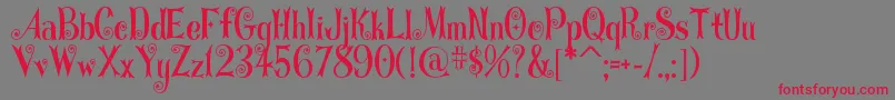 Curlystars Font – Red Fonts on Gray Background