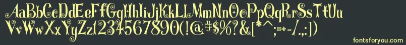 Curlystars-Schriftart – Gelbe Schriften auf schwarzem Hintergrund