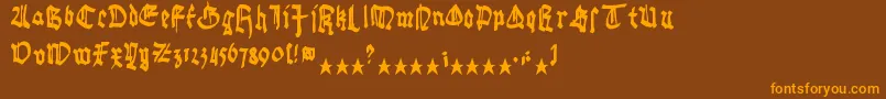GothicBozo Font – Orange Fonts on Brown Background
