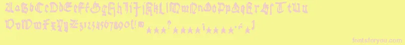 GothicBozo Font – Pink Fonts on Yellow Background