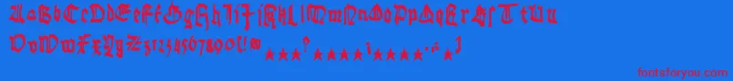 GothicBozo Font – Red Fonts on Blue Background