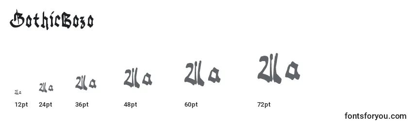 GothicBozo Font Sizes