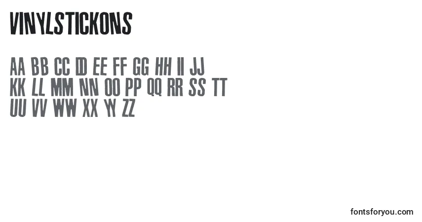 A fonte VinylStickons – alfabeto, números, caracteres especiais