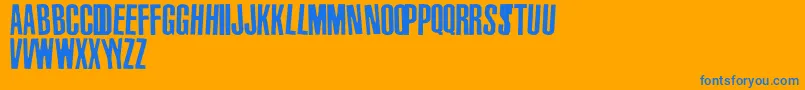 VinylStickons Font – Blue Fonts on Orange Background