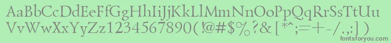 フォントGoudyold – 緑の背景に灰色の文字