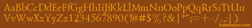 Goudyold Font – Orange Fonts on Brown Background