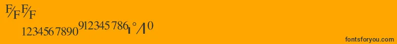 TmsfractionNormal-Schriftart – Schwarze Schriften auf orangefarbenem Hintergrund