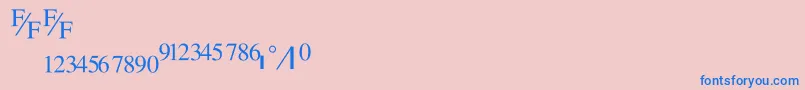 フォントTmsfractionNormal – ピンクの背景に青い文字