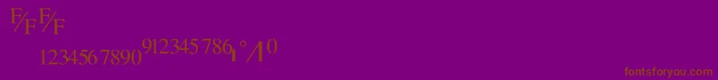 フォントTmsfractionNormal – 紫色の背景に茶色のフォント