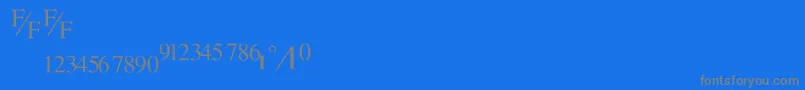フォントTmsfractionNormal – 青い背景に灰色の文字