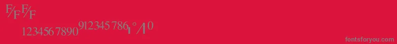 TmsfractionNormal-Schriftart – Graue Schriften auf rotem Hintergrund