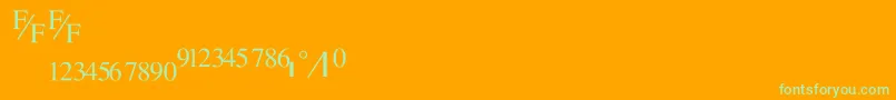 フォントTmsfractionNormal – オレンジの背景に緑のフォント
