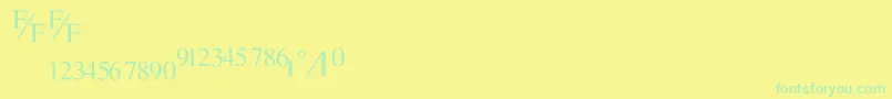 TmsfractionNormal Font – Green Fonts on Yellow Background
