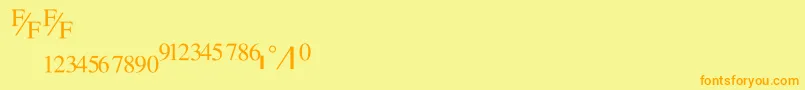 Czcionka TmsfractionNormal – pomarańczowe czcionki na żółtym tle