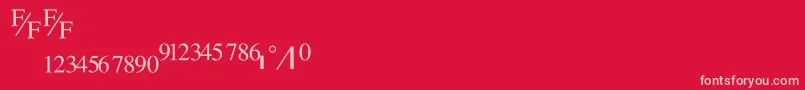 Fonte TmsfractionNormal – fontes rosa em um fundo vermelho