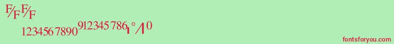 Czcionka TmsfractionNormal – czerwone czcionki na zielonym tle