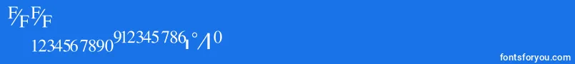 TmsfractionNormal-fontti – valkoiset fontit sinisellä taustalla