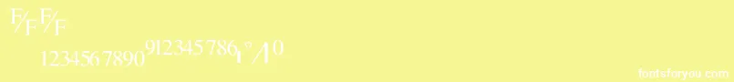 フォントTmsfractionNormal – 黄色い背景に白い文字