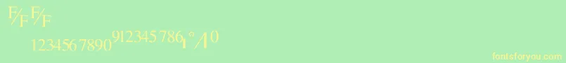 Czcionka TmsfractionNormal – żółte czcionki na zielonym tle