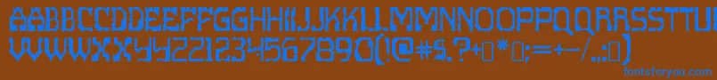 ScritzyxRegular Font – Blue Fonts on Brown Background
