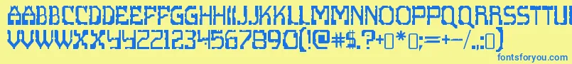 ScritzyxRegular Font – Blue Fonts on Yellow Background