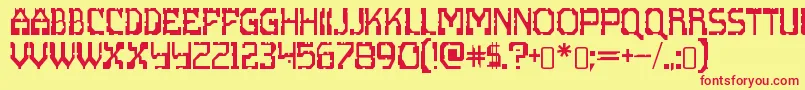 ScritzyxRegular Font – Red Fonts on Yellow Background