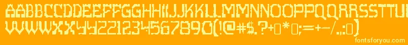 Fonte ScritzyxRegular – fontes amarelas em um fundo laranja