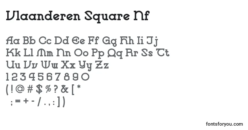 Vlaanderen Square Nf-fontti – aakkoset, numerot, erikoismerkit