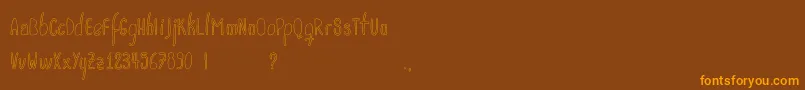 Acwanitaoutlinecounters Font – Orange Fonts on Brown Background